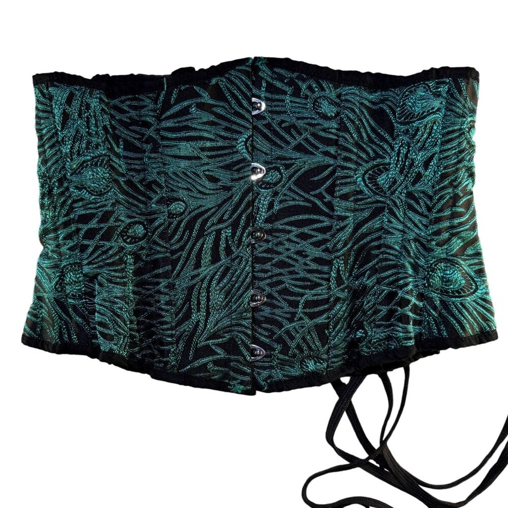 Emerald Green Peacock Pattern‎ Corset